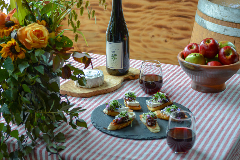 Velvet Sister Crostini with Bacon & Onion Jam