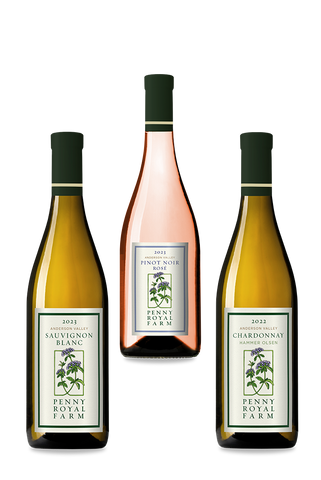 Sauvignon Blanc, Pinot Noir Rosé, Chardonnay, Anderson Valley, Pennyroyal Farm