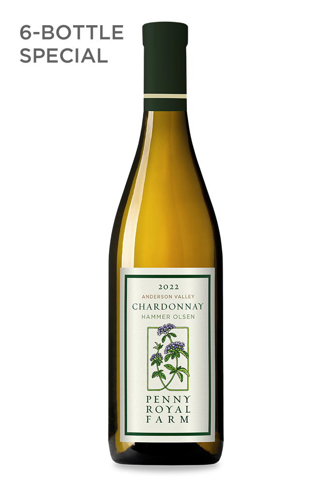 Chardonnay, Hammer Olsen Vineyard, Anderson Valley, 6-Bottle Pack, Pennyroyal Farm