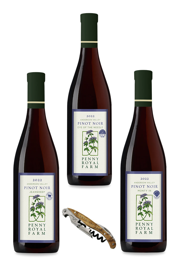 Gift Pack, Fratty Trio, Pinot Noir, Jeansheep Vineyard, Eye of the Needle Vineyard, Monty In Vineyard, Pennyroyal Farm
