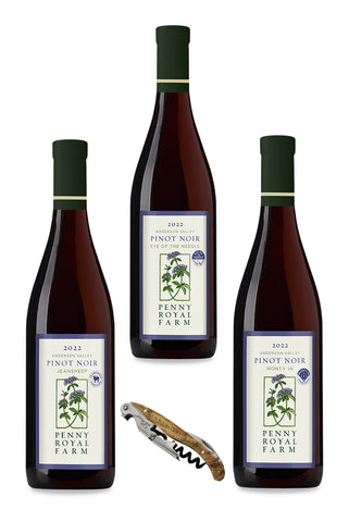 Gift Pack, Fratty Trio, Pinot Noir, Jeansheep Vineyard, Eye of the Needle Vineyard, Monty In Vineyard, Pennyroyal Farm