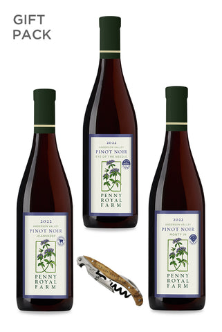 Gift Pack, Fratty Trio, Pinot Noir, Jeansheep Vineyard, Eye of the Needle Vineyard, Monty In Vineyard, Pennyroyal Farm
