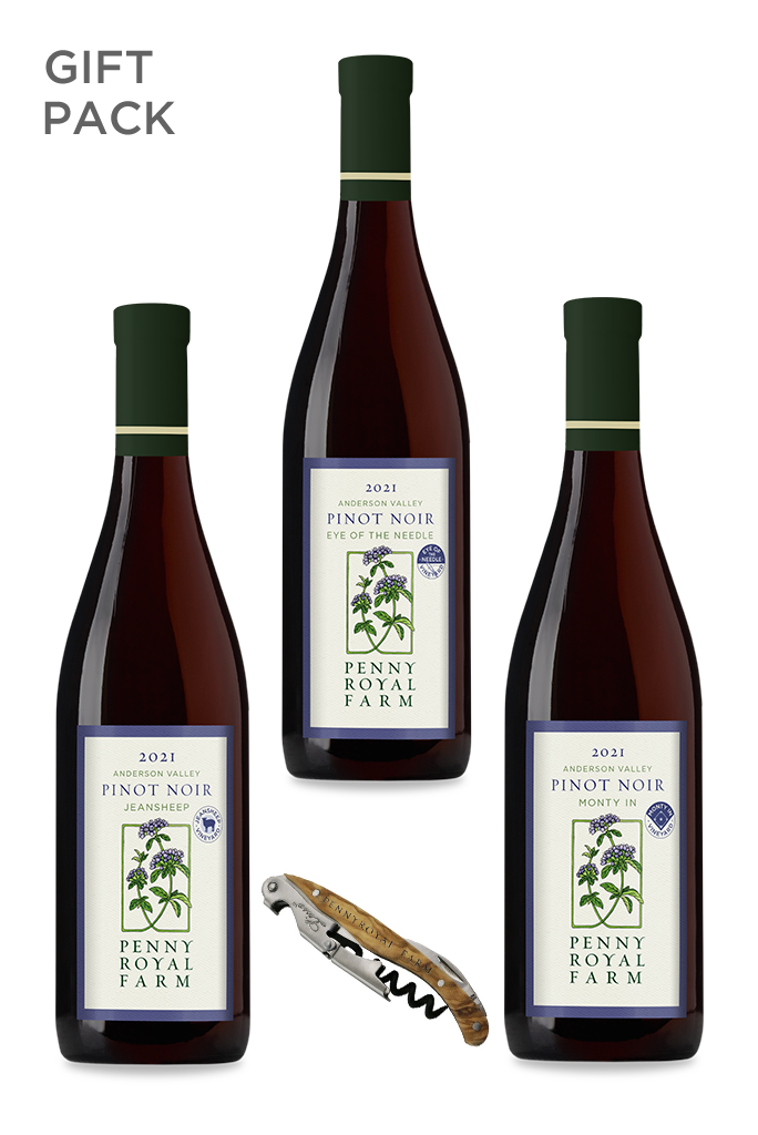 Gift Pack, Fratty Trio, Pinot Noir, Jeansheep Vineyard, Eye of the Needle Vineyard, Monty In Vineyard, Pennyroyal Farm