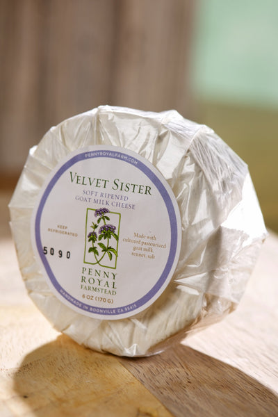 Velvet Sister, Surface Ripened Cheese, Pennyroyal Farm